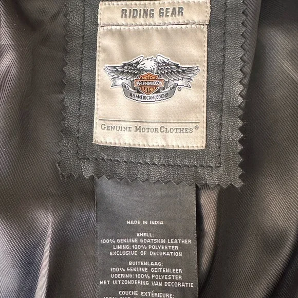 Harley Davidson jacket. X-small. 100% genuine goatskin leather. - Picture 4 of 4